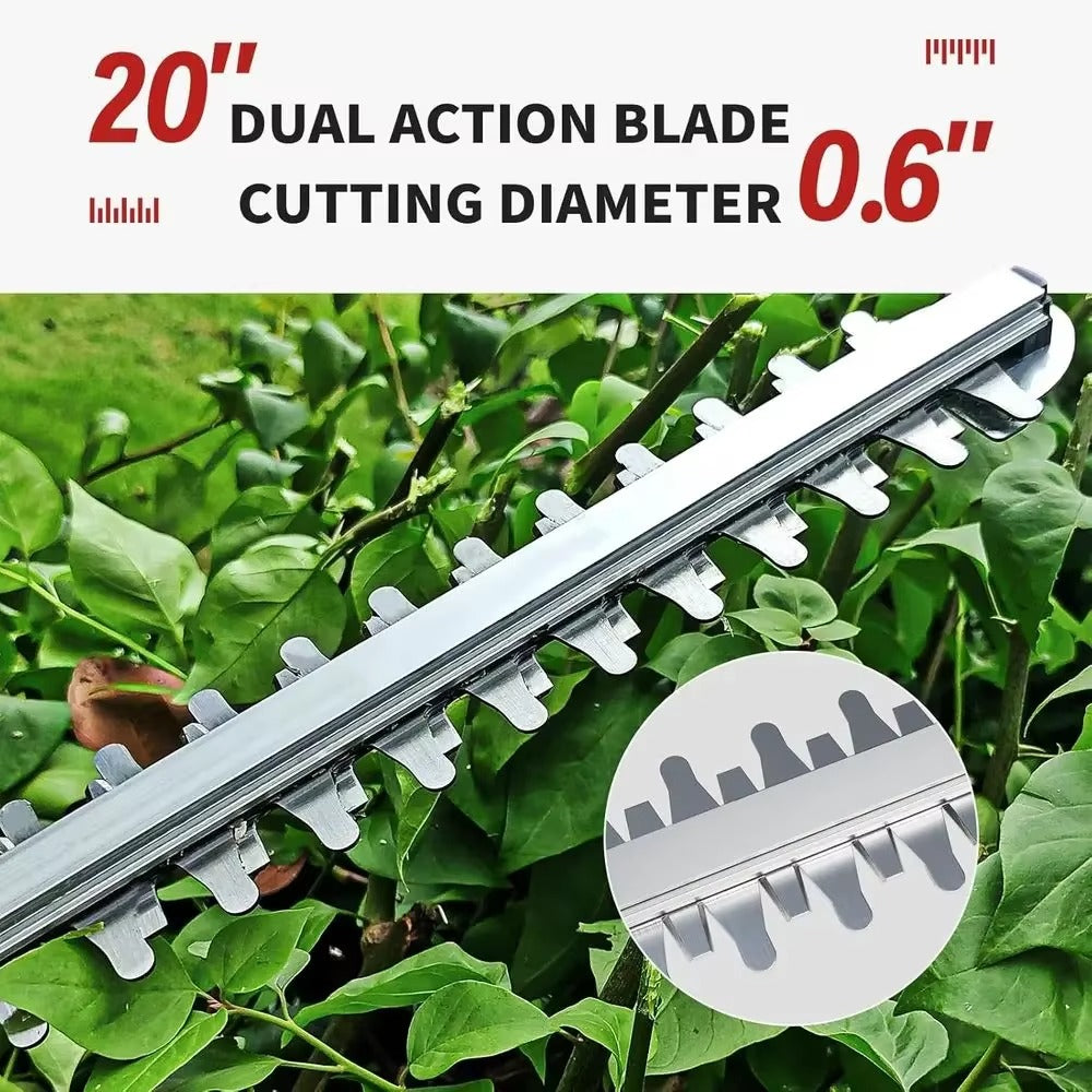 Gardnovia UltraCut Cordless Hedge Trimmer 20"