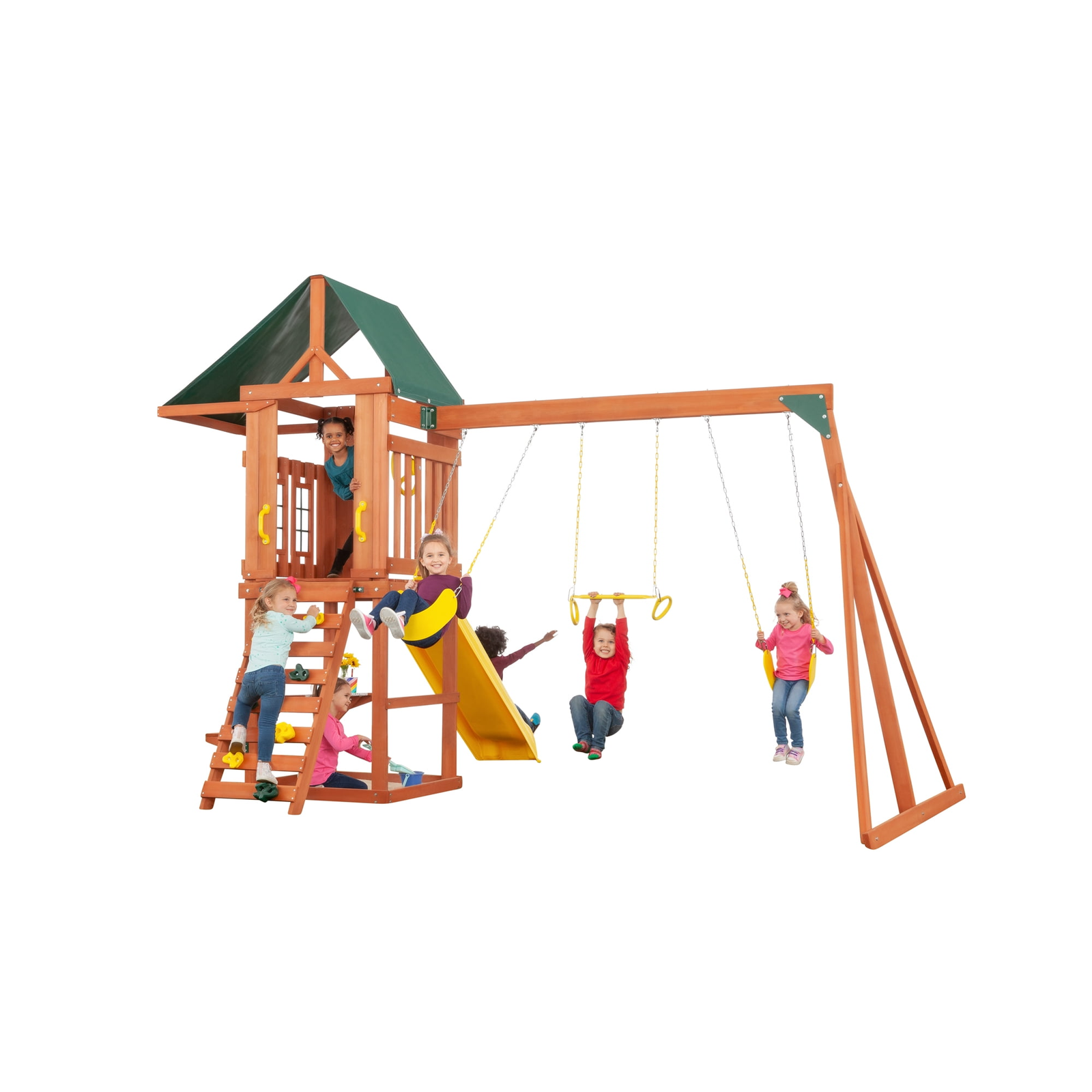 Gardnovia Cedar Cottage Wooden Swing Set
