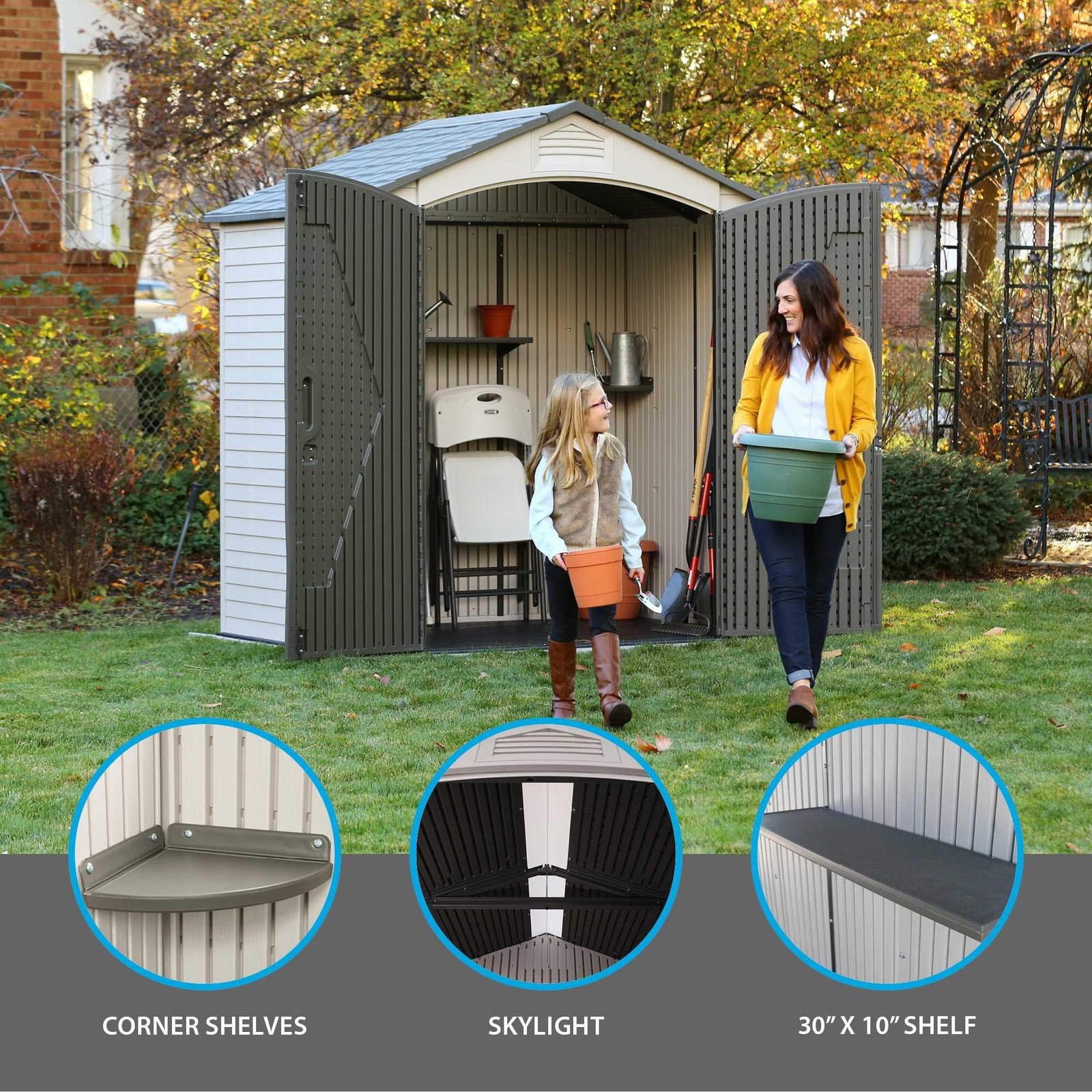Lifetime 7 Ft. X 4.5 Ft. Outdoor Storage Shed – 60057 - Image 6