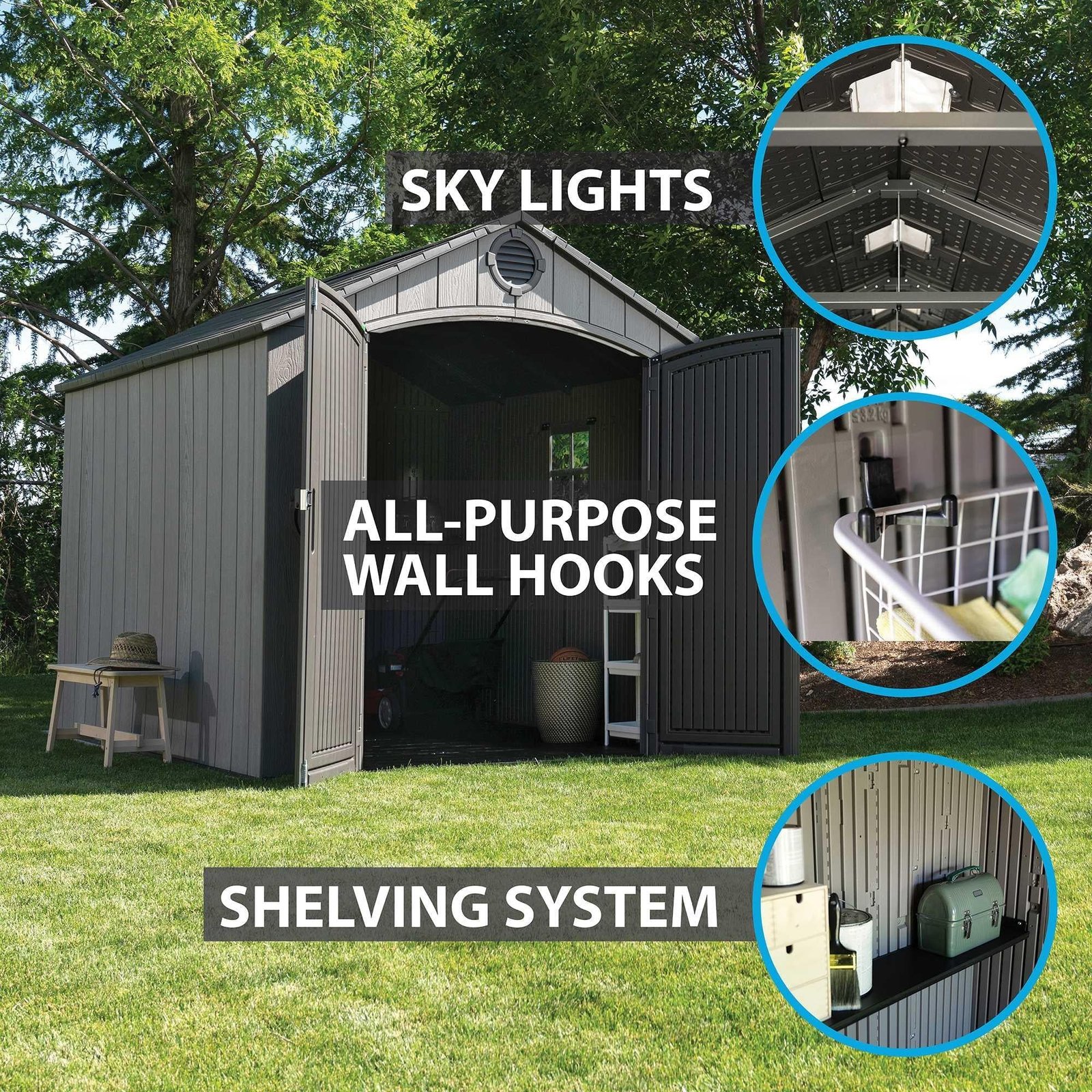 Lifetime 8 Ft. X 10 Ft. Outdoor Storage Shed – 60356 - Image 5