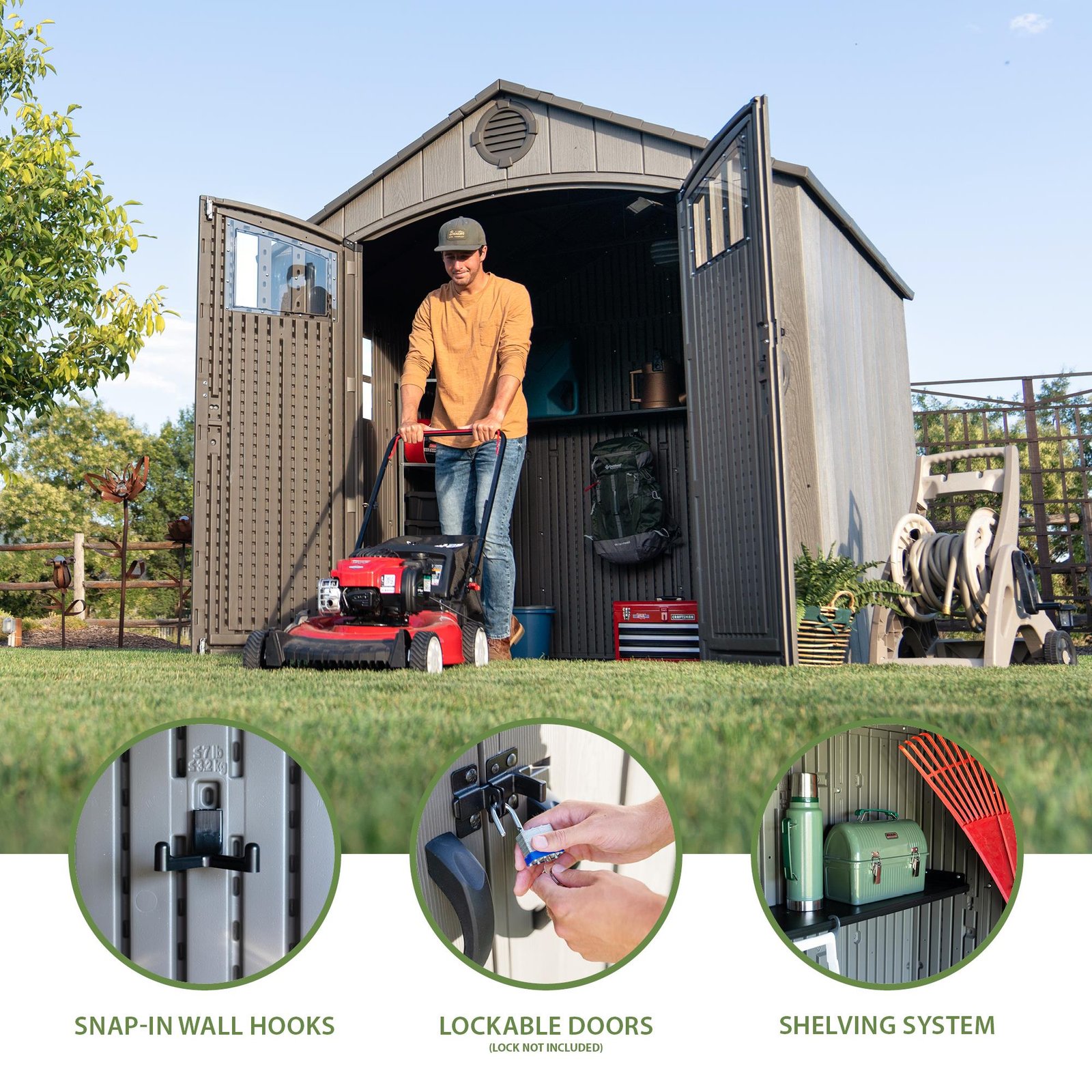 Lifetime 8 Ft. X 7.5 Ft. Outdoor Storage Shed – 60370 - Image 2