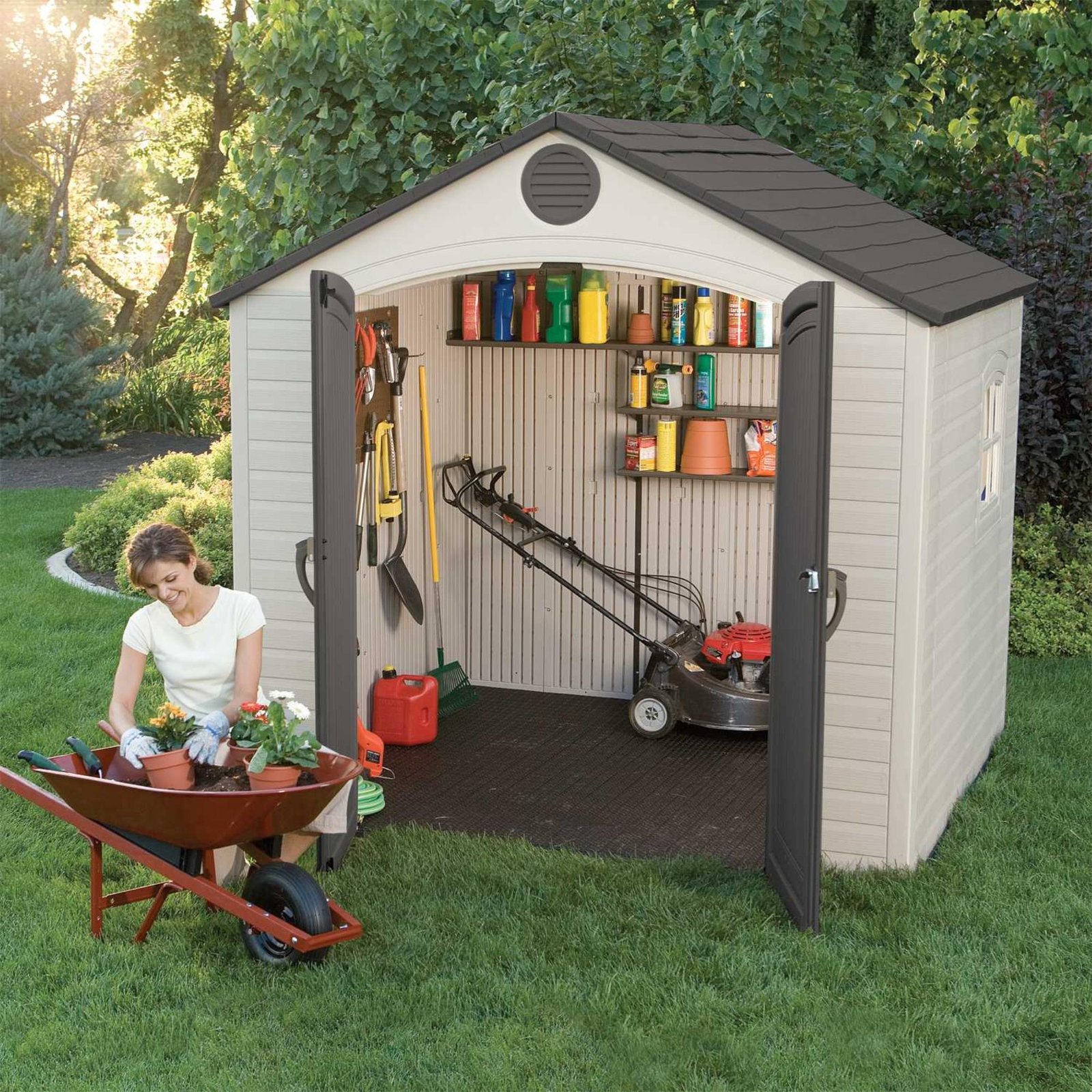 Lifetime 8 Ft. X 7.5 Ft. Outdoor Storage Shed – 6411 - Image 3