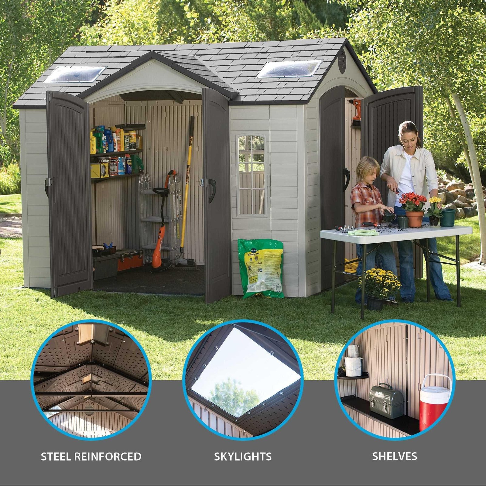 Lifetime 10 Ft. X 8 Ft. Outdoor Storage Shed – 60001 - Image 3