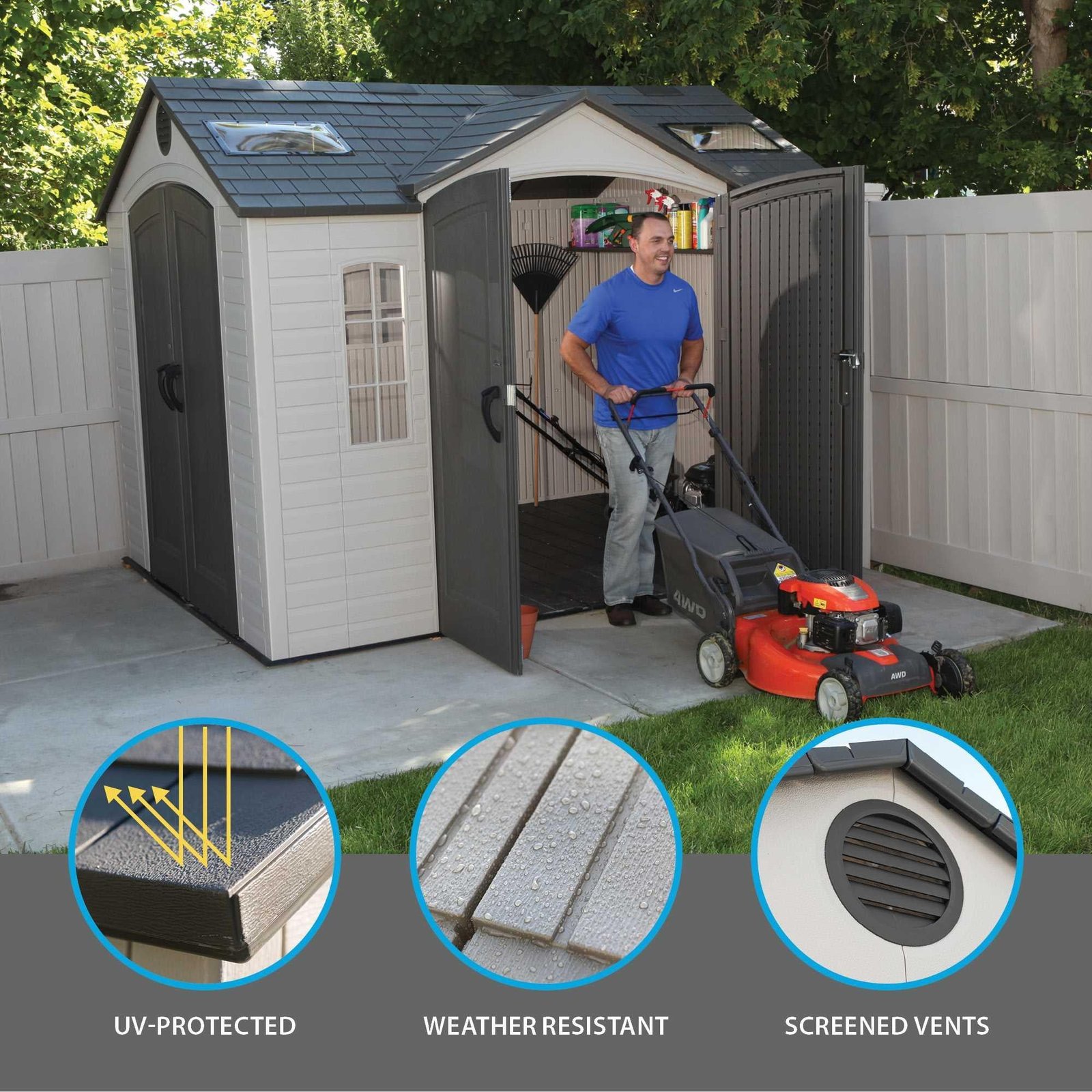Lifetime 10 Ft. X 8 Ft. Outdoor Storage Shed – 60001 - Image 6