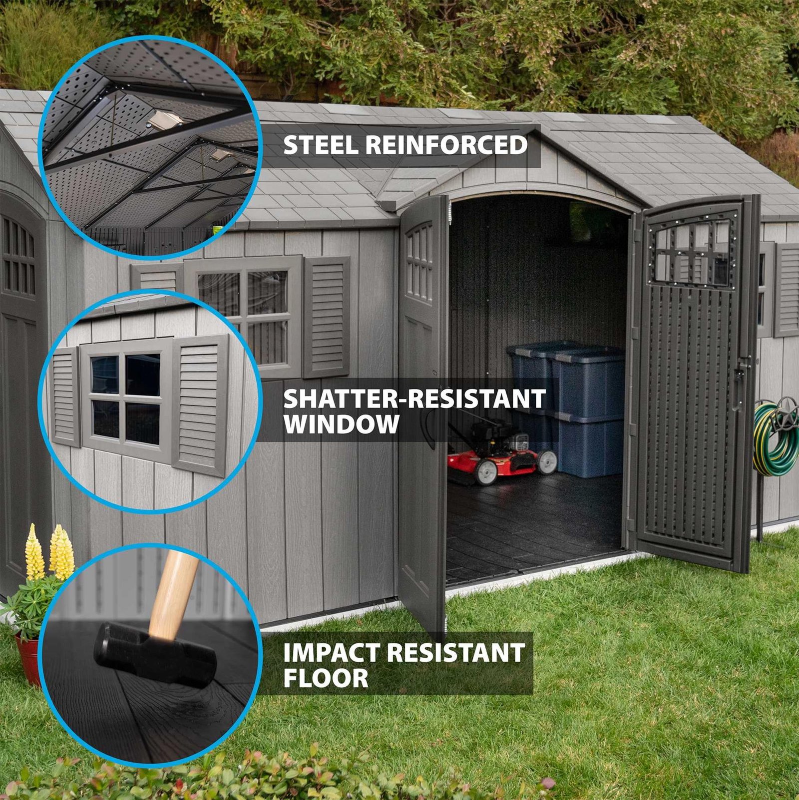 Lifetime 15 Ft X 8 Ft Outdoor Storage Shed – 60318 - Image 7