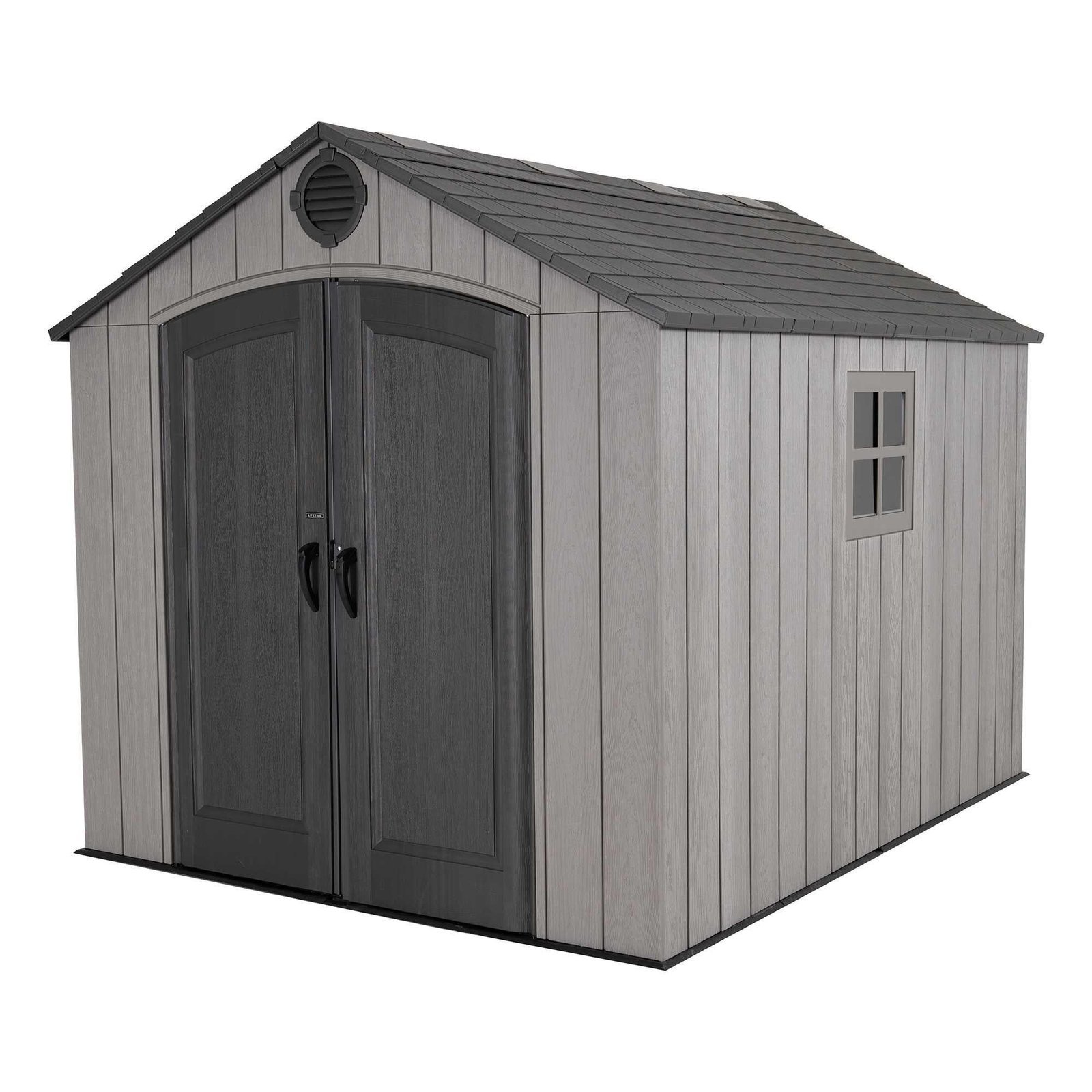 Lifetime_8_Ft._X_10_Ft._Outdoor_Storage_Shed_-_60356_front_angle.jpg Lifetime 8 Ft. X 10 Ft. Outdoor Storage Shed – 60356 - Image 1