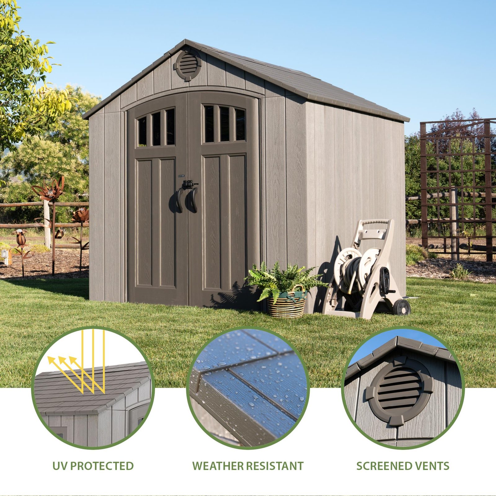 Lifetime 8 Ft. X 7.5 Ft. Outdoor Storage Shed – 60370 - Image 4