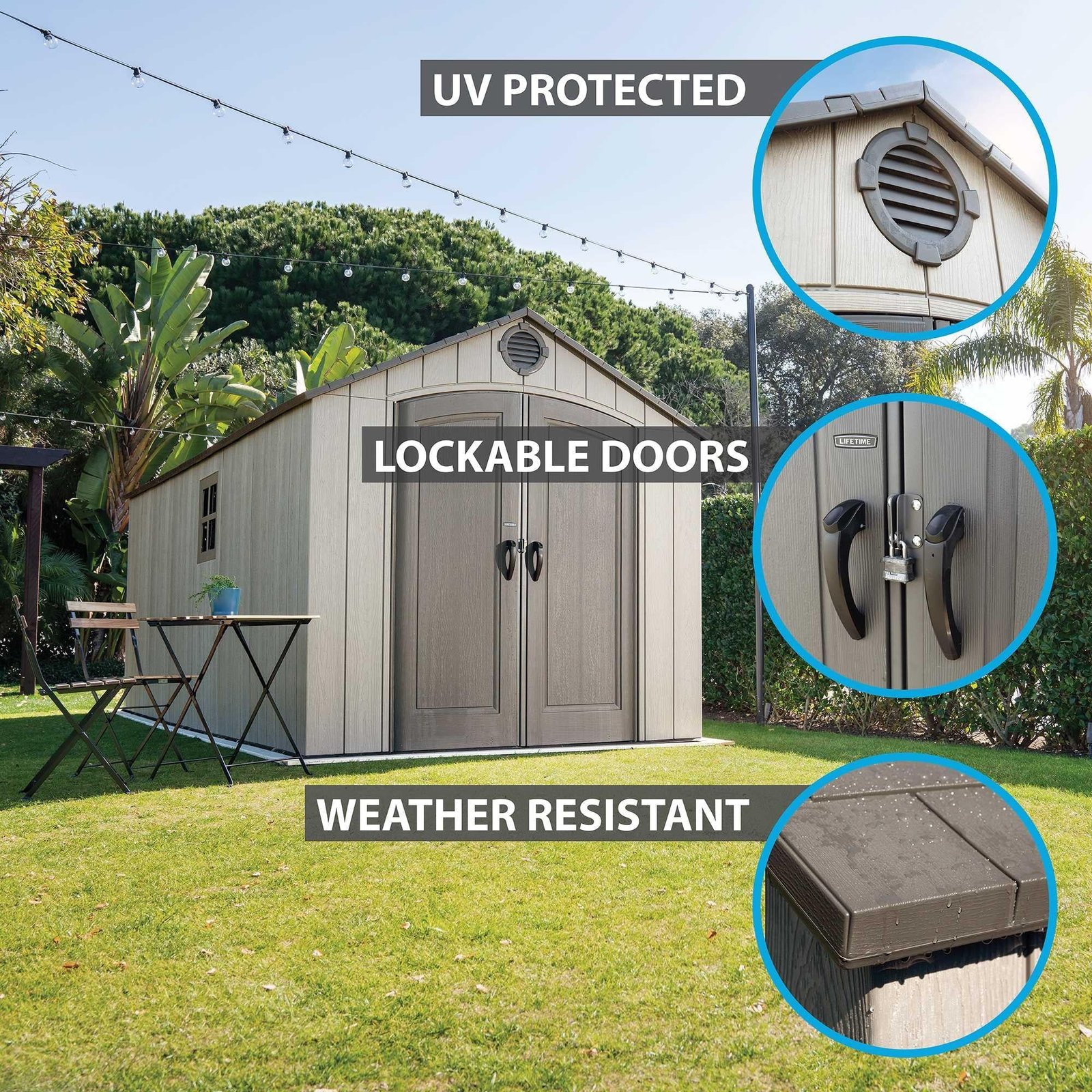 Lifetime 8 x 17.5 ft Outdoor Storage Shed – 60352 - Image 4