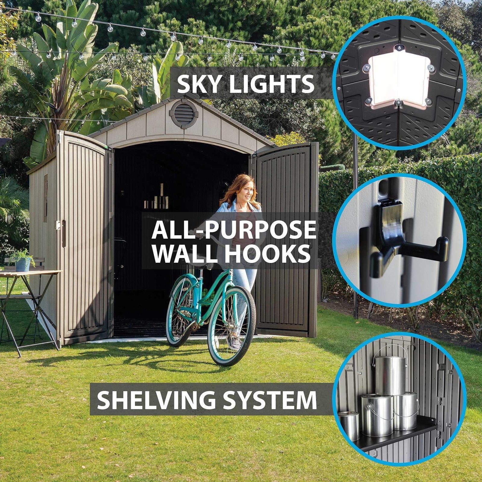 Lifetime 8 x 17.5 ft Outdoor Storage Shed – 60352 - Image 5
