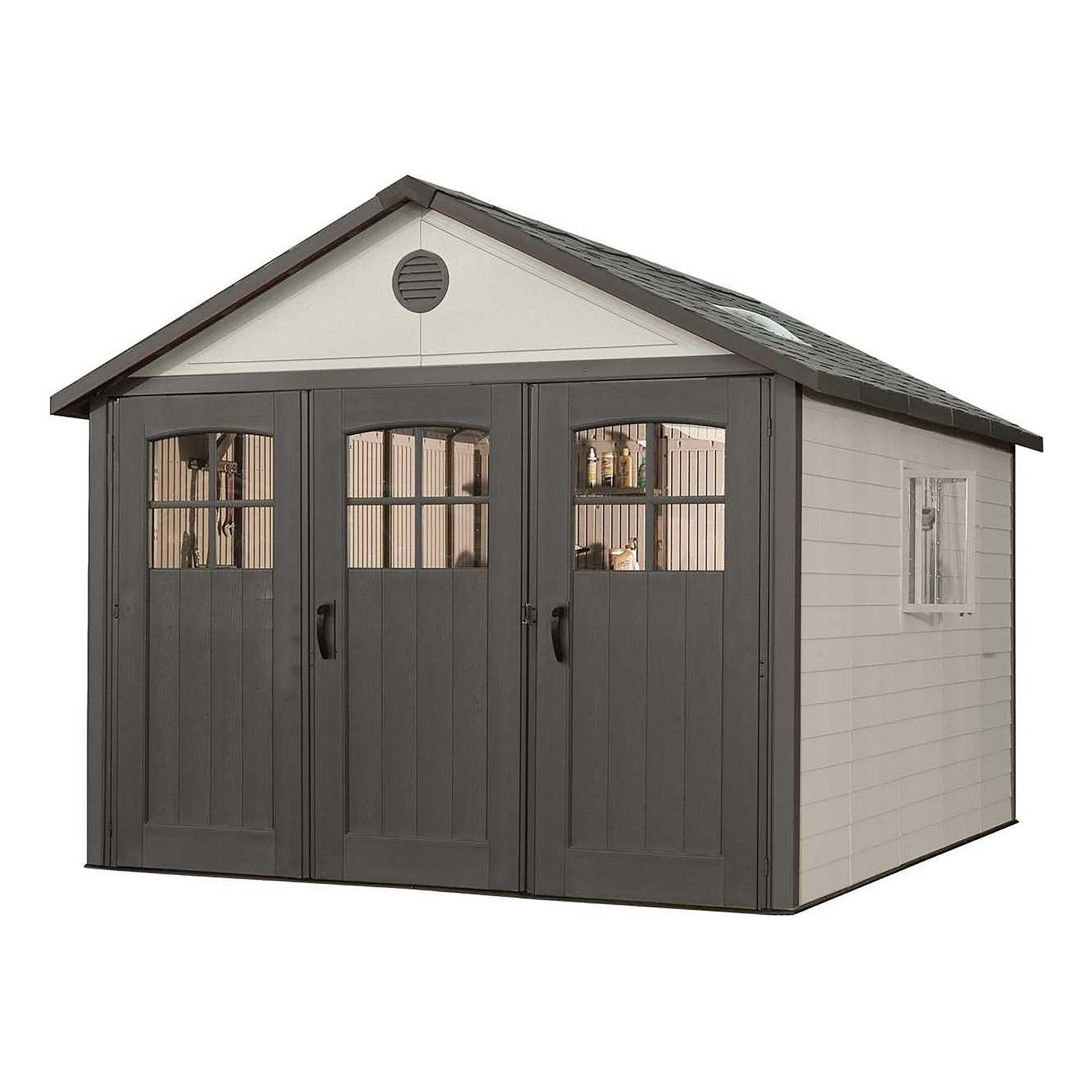 Lifetime_Outdoor_Shed_60187_front_view.jpg Lifetime 11 Ft. X 11 Ft. Outdoor Storage Shed – 60187 - Image 1