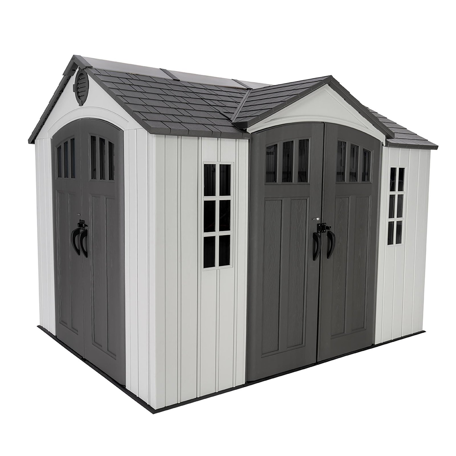 lifetime-10x8-dual-entry-storage-shed-side-angle-1.jpg Lifetime 10 Ft. X 8 Ft. Dual Entry Outdoor Storage Shed – 60467 - Image 1